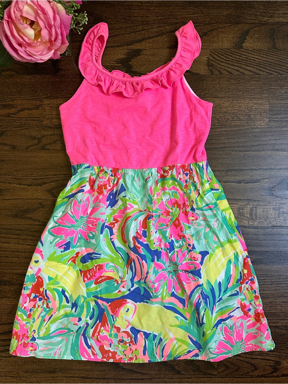 Lilly Pulitzer Claire dress in Multi Casa Banana, size XL/12-14